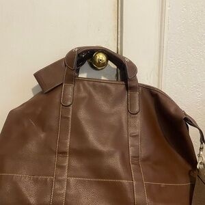 Vintage Barrington Leather Duffle Brown Leather Travel Tote Bag